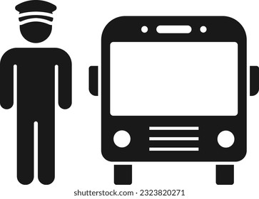 bus driver driver driving bus people Glyph