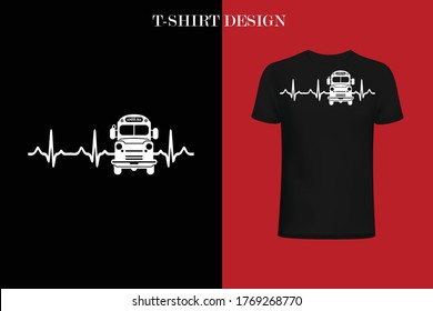  BUS DRIVER Heartbeat t-shirt design. Funny  BUS DRIVER Heartbeat t-shirt.
