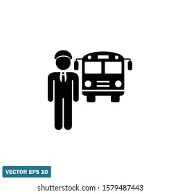 Bus Driver Icon vector Logo template Design element