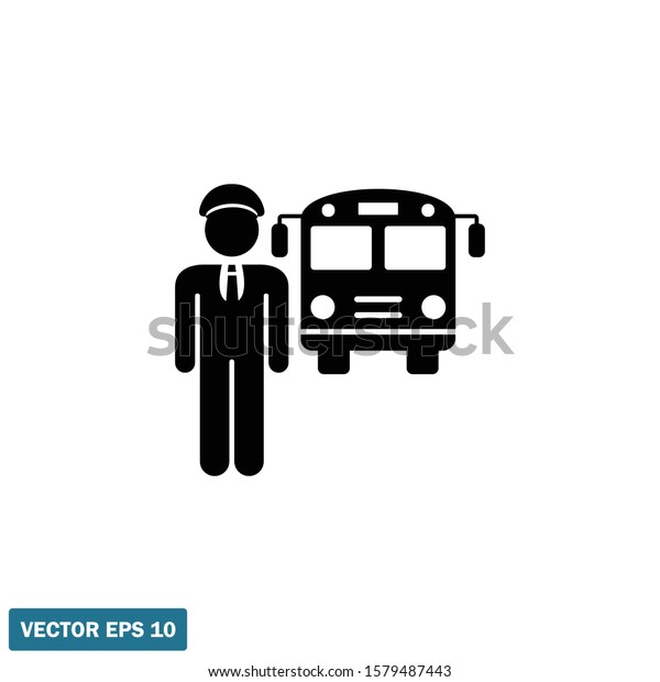 Bus\
Driver Icon vector Logo template Design\
element