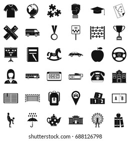 Bus driver icons set. Simple style of 36 bus driver vector icons for web isolated on white background