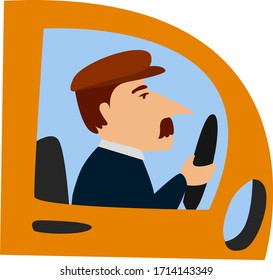 Busfahrer, Illustration, Vektorillustration auf weißem Hintergrund