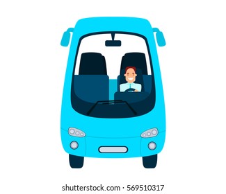 Bus Driver Isolated On A White Background. Flat Design. Vector Illustration