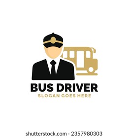 Bus driver logo design vector illustration