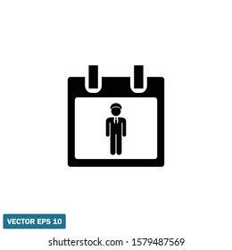 Bus Driver Schedule Icon Vector Logo Template Design Element