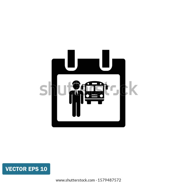 bus driver schedule icon vector logo stock vector royalty