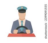 Bus driver wand icon clipart avatar logotype isolated vector illustration