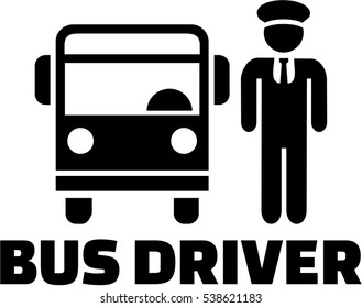 Bus driver word with pictogram
