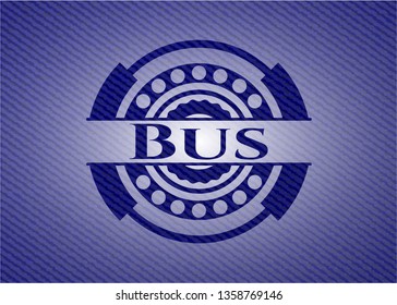 Bus emblem with jean texture