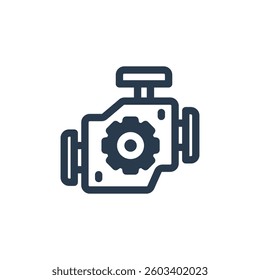 Bus Engine for School Bus Purpose Vector Icon