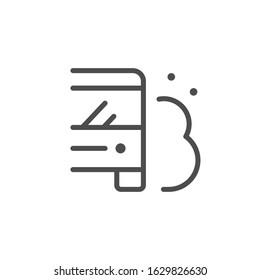 Bus Exhaust Emission Line Icon