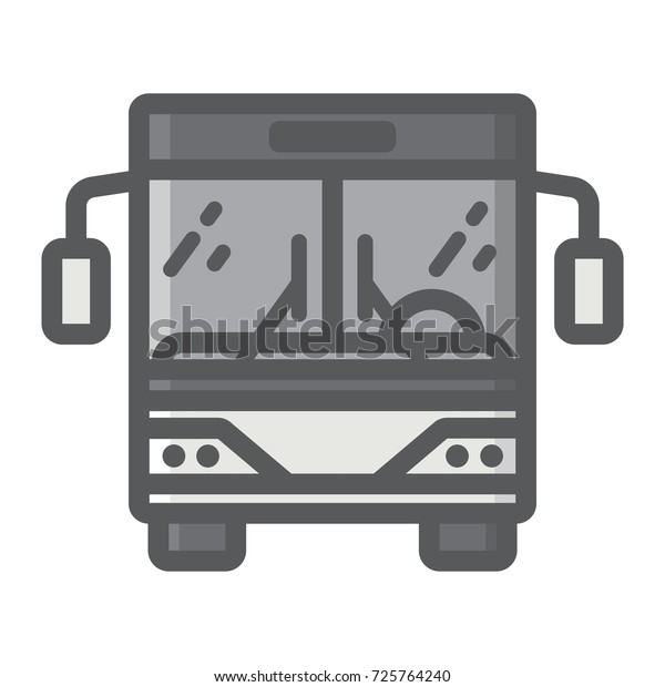 Bus filled outline icon, transport and vehicle, tour\
bus sign vector graphics, a colorful line pattern on a white\
background, eps 10.