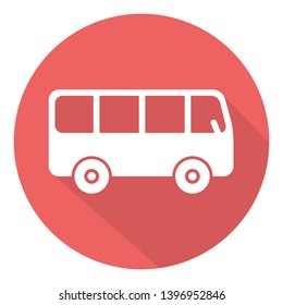 Bus Flat Design Icon Vector