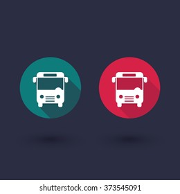 Bus flat icon, city public transport, bus tours, vector illustration