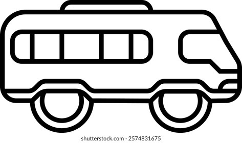 Bus flat icon lateral view