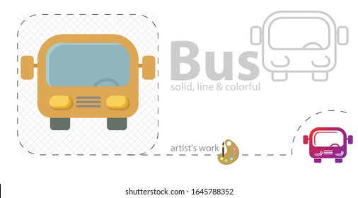 bus flat icon. line icon