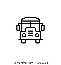 Bus flat icon. Single high quality outline symbol of graduation for web design or mobile app. Thin line signs of education for design logo, visit card, etc. Outline logo of school