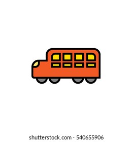 Bus flat outline icon