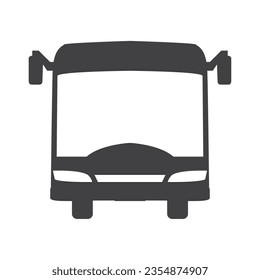 Bus flat vector icon, black bus icon isolated on white background. Bus icon in flat style. Coach car vector illustration icon of Autobus business, public transportation, 