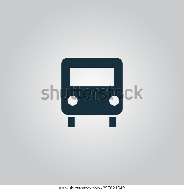 Bus. Flat web icon, sign or button isolated on\
grey background. Collection modern trend concept design style\
vector illustration\
symbol