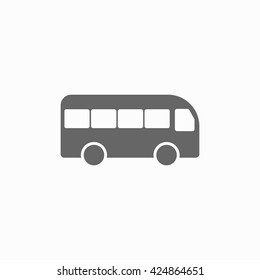 Bus flat web icon. Silhouette Bus. Bus isolated on background