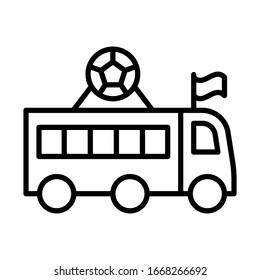 Bus, football icon. Simple line, outline vector elements of soccer for ui and ux, website or mobile application