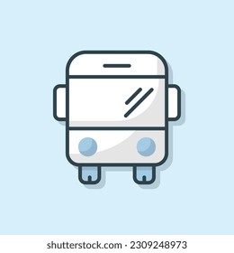 Bus Front flat outlined icon