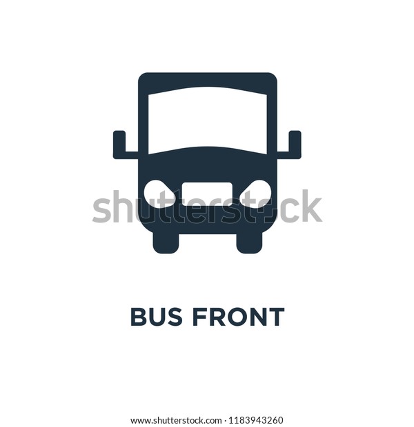 Bus\
front icon. Black filled vector illustration. Bus front symbol on\
white background. Can be used in web and\
mobile.