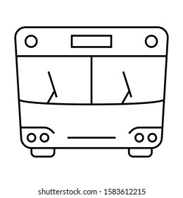 bus front thin line vector icon
