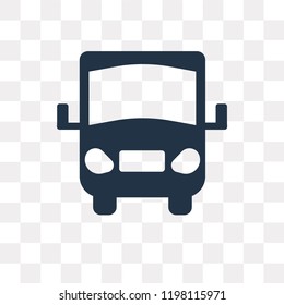 Bus front vector icon isolated on transparent background, Bus front transparency concept can be used web and mobile