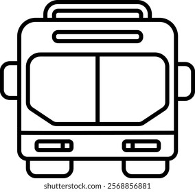 Bus front view flat icon