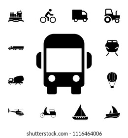 bus front view icon. Detailed set of  Transport icons. Premium quality graphic design sign. One of the collection icons for websites, web design, mobile app on white background