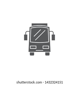 Bus front view icon, isolated on white background