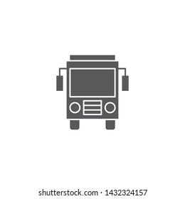 Bus front view icon, isolated on white background