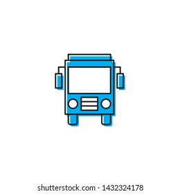 Bus front view icon, isolated on white background