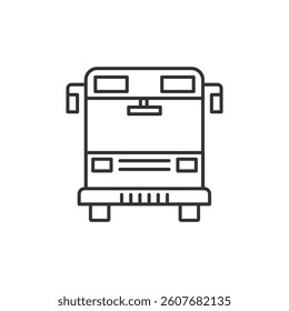 Bus Front View Icon isolated on white background