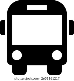 Ícone de visão frontal do barramento. Conceito de transporte