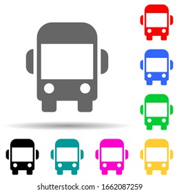 bus front view multi color style icon. Simple glyph, flat vector of transport icons for ui and ux, website or mobile application