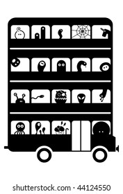 Bus full of different awful monsters