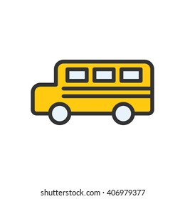 Bus fully scalable vector icon in outline style.