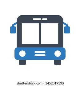 bus glyph colour vector icon