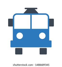 bus glyph colour vector icon