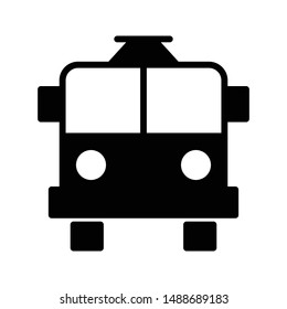 bus glyph flat vector icon