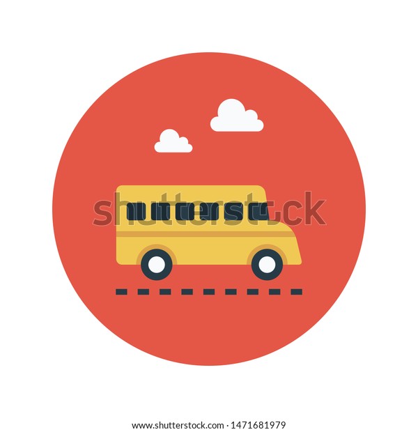 bus glyph flat vector\
icon