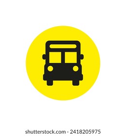 Bus glyph icon, public transport sign vector graphics, symbol pictogram isolated on a white background. Suitable for Web Page, Mobile App, UI, UX and GUI design. eps 10.