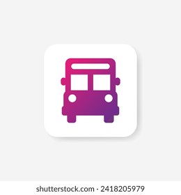 Bus glyph icon, public transport sign vector graphics, symbol pictogram isolated on a white background. Suitable for Web Page, Mobile App, UI, UX and GUI design. eps 10.