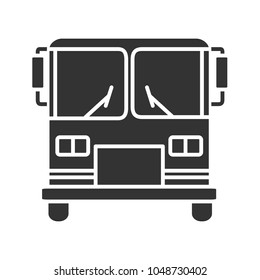 Bus glyph icon. Silhouette symbol. Negative space. Vector isolated illustration