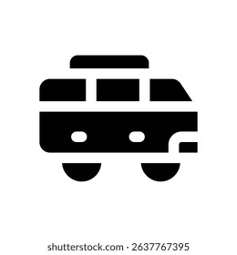 bus glyph icon. Strong and solid vector icon for websites, mobile interfaces, presentations, and visual branding. High quality and easy to edit.