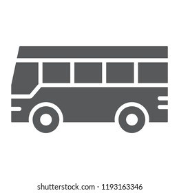 Bus glyph icon, traffic and public, vehicle sign, vector graphics, a solid pattern on a white background, eps 10.