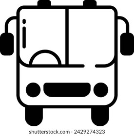 bus glyph and line vector illustration